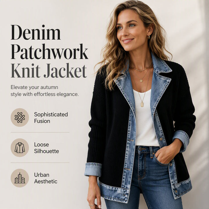Maia | Дънково яке с плетени детайли
